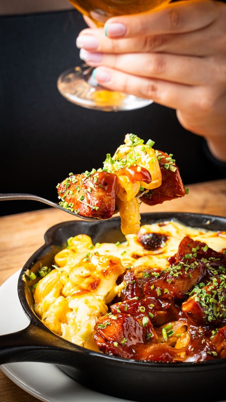 Plato gratinado con cerveza